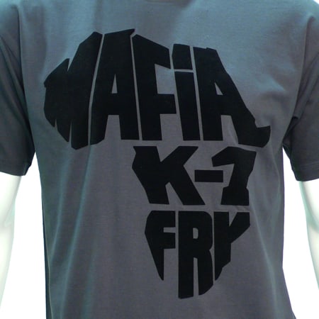 Mafia K1 Fry - Tee shirt Mafia K1 Fry Authentic Anthracite Typo velour Noir