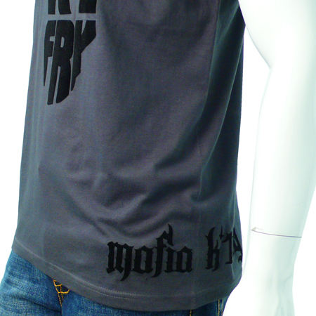 Mafia K1 Fry - Tee shirt Mafia K1 Fry Authentic Anthracite Typo velour Noir