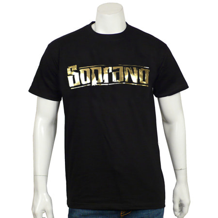 Soprano - Tee Shirt Soprano Classic Logo Noir Typo Or