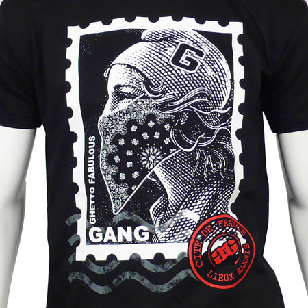 Ghetto Fabulous Gang - Tee Shirt Ghetto Fabulous Gang Marianne Noir Typo Blanc