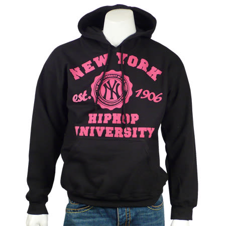 Hip Hop University - Sweat Capuche Hip Hop University New York noir logo rose