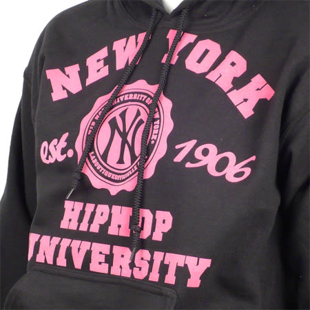 Hip Hop University - Sweat Capuche Hip Hop University New York noir logo rose