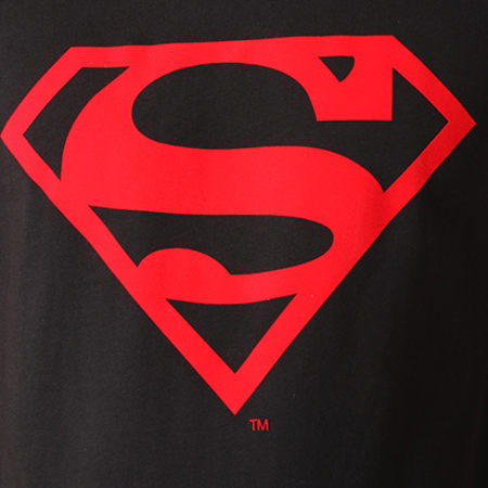 Superman - Tee Shirt Red Logo Noir