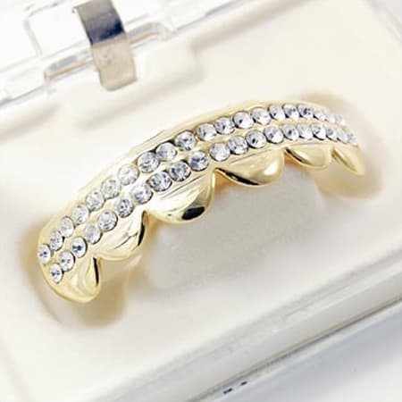 Ciondolo spilla vintage con strass color acqua STAR-ART in oro 12 carati - Italia