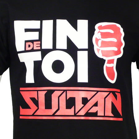 Sultan - Tee Shirt Sultan Noir Typo Rouge Fin de Toi