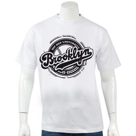 Hip Hop University - Tee Shirt Hip Hop University Brooklyn Blanc Logo Noir