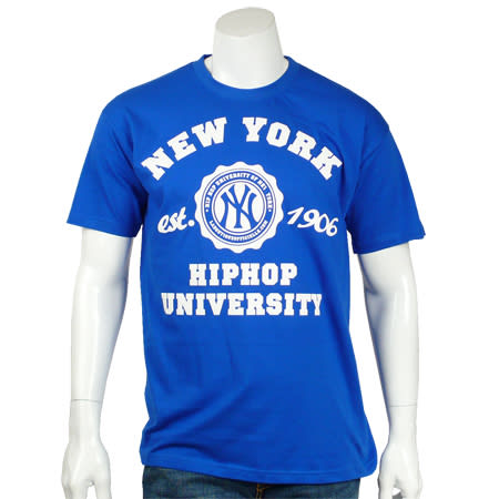 Hip Hop University - Tee Shirt Hip Hop University New York bleu logo blanc