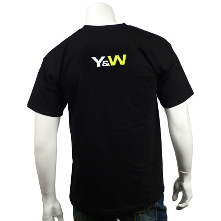 Y et W - Tee Shirt Y et W  Noir Typo Jaune