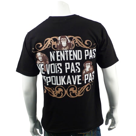 Antipoukave Tee Shirt Antipoukave 3 Singes Noir