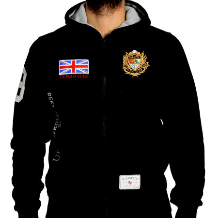 Narkotic Wear Sweat Zippé Capuche Narkotic UK Polo Club Bleu