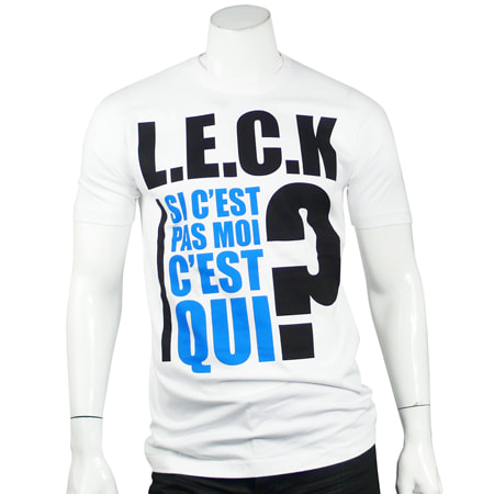 Leck - Tee Shirt Leck C'Est Pas Moi Blanc Typo Bleu