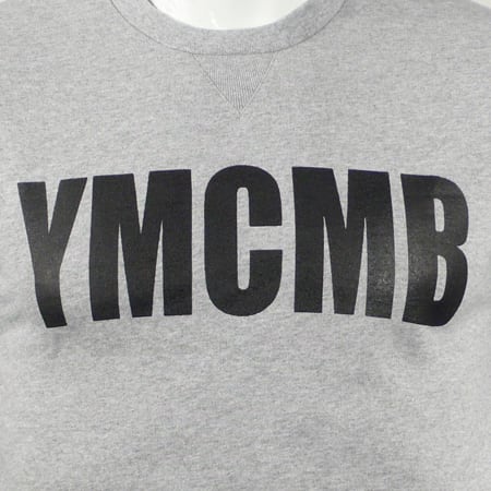 YMCMB - Sweat Col Rond YMCMB Gris Chine Typo Noir