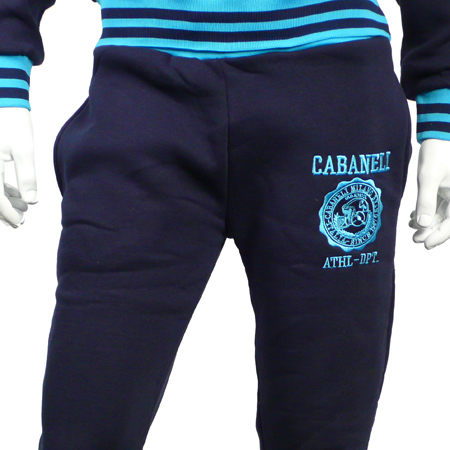 Ensemble Jogging Cabaneli SP08 Bleu Marine Typo Turquoise