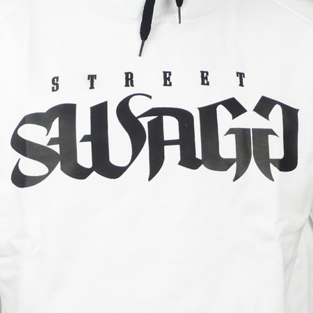 Swagg - Sweat Capuche Swagg Logo Classic Blanc Typo Noir