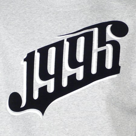 1995 - Sweat Crewneck Classic Logo Gris Chiné Typo Noir
