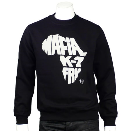 Mafia K1 Fry - Sweat Crewneck Mafia K1 Fry Authentic Noir Typo Velour Blanc
