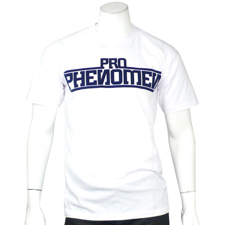 Pro Phenomen - Tee Shirt Pro Phenomen Blanc Logo Bleu Marine