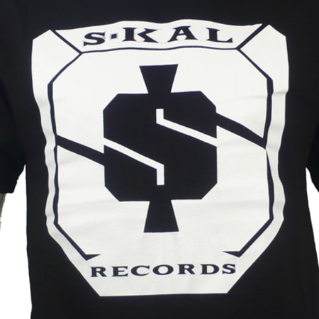 S Kal Records - Tee Shirt Skal Records Noir Typo Blanc