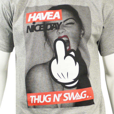 Thug N Swag - Tee Shirt Thug N Swag Nice Day Gris Chine