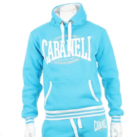 Cabaneli Ensemble Jogging Cabaneli MG04 Bleu Turquoise Typo Blanc Ryses