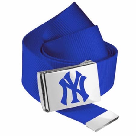 Masterdis - Ceinture Sangle Masterdis MLB Premium Woven Bleu Roi Boucle Argent NY Bleu Roi