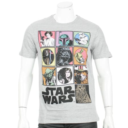 Star Wars - Tee Shirt Star Wars Icons Gris Chiné