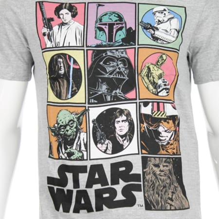 Star Wars - Tee Shirt Star Wars Icons Gris Chiné