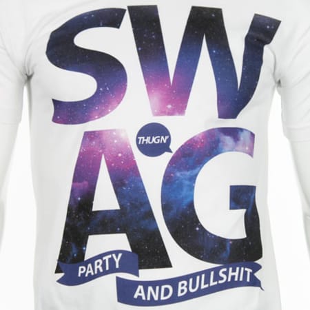 Thug N Swag - Tee Shirt Thug N Swag Big Logo Space Blanc