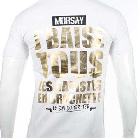Morsay - Tee Shirt Morsay Brochette Blanc Typo Or