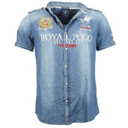 Geographical Norway - Camisa Jean Geographical Norway Zoyal azul oscuro