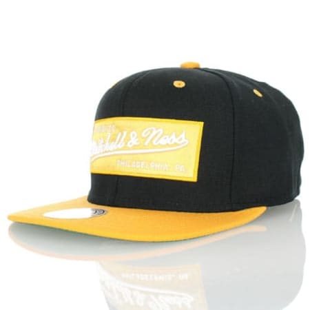 Mitchell and Ness - Casquette Snapback Mitchell And Ness Classic Logo Noir Jaune