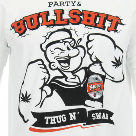Thug N Swag - Tee Shirt Popeye Thug N Swag Blanc