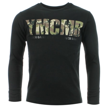 YMCMB - Tee Shirt Manches Longues YMCMB Camouflage 690 Noir