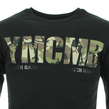 YMCMB - Tee Shirt Manches Longues YMCMB Camouflage 690 Noir