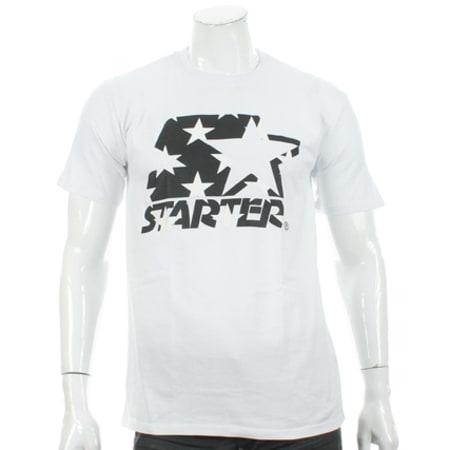 Starter - Tee Shirt Starter TA095 Blanc Noir USA