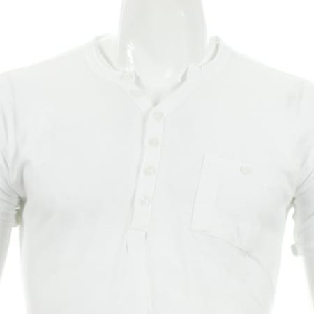 Crossby - Tee Shirt Col Tunisien Crossby Intro Blanc