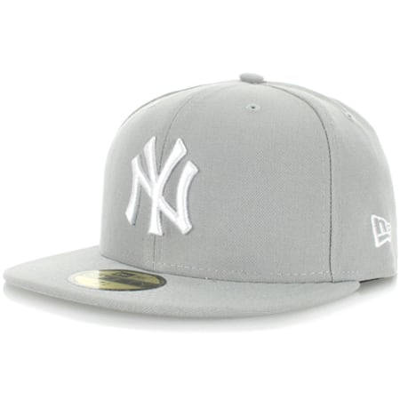 New Era - Casquette Snapback Fitted 59Fifty NY Yankees Basic Gris Blanc