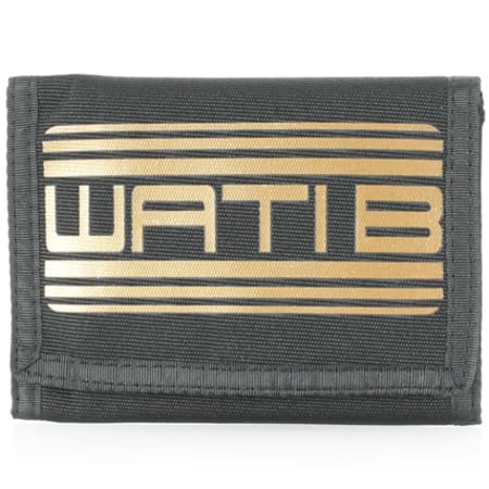 Wati B - Portefeuille Wati B Noir Logo Or