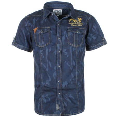 Geographical Norway - Chemise Manches Courtes Geographical Norway Ziabolo Navy Camo
