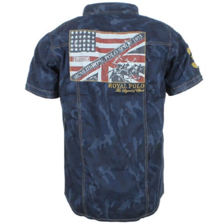Geographical Norway - Chemise Manches Courtes Geographical Norway Ziabolo Navy Camo