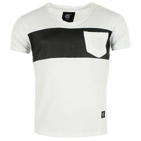 Cabaneli - Tee Shirt Cabaneli Leather Blanc Noir