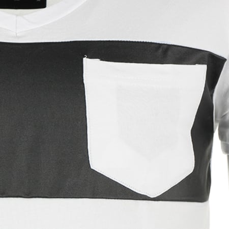 Cabaneli - Tee Shirt Cabaneli Leather Blanc Noir