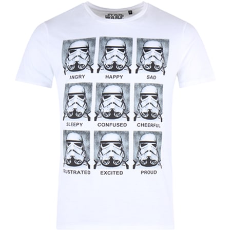 Star Wars - Tee Shirt Star Wars Trooper Face 1353 Blanc