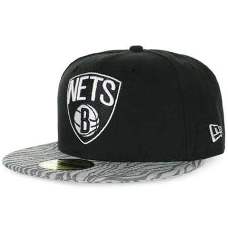 New Era - Casquette Fitted New Era Tonal Zebra Brooklyn Nets Noir