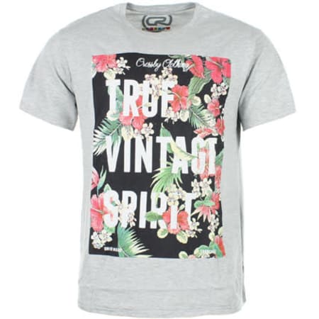 Crossby - Tee Shirt Crossby True Flower Gris Chiné