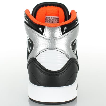 adidas - Baskets Adidas Enfant Court Attitude Kid Leather Noir Orange Blanc