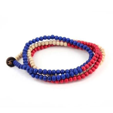 Good Wood NYC - Bracelet Goodwood NYC 5MM Wrap Blue Natural Red