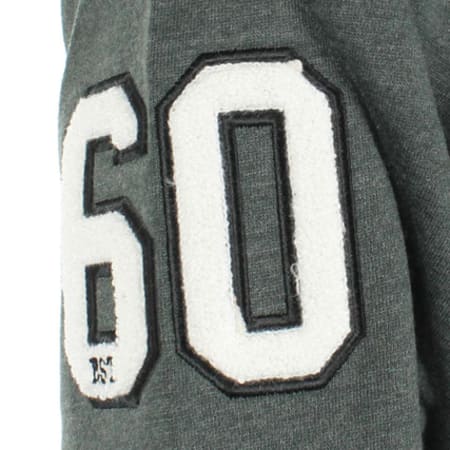 Majestic Athletic - Teddy Majestic Athletic Senell Fleece Letterman Oakland Raiders Noir Manches Gris Anthracite