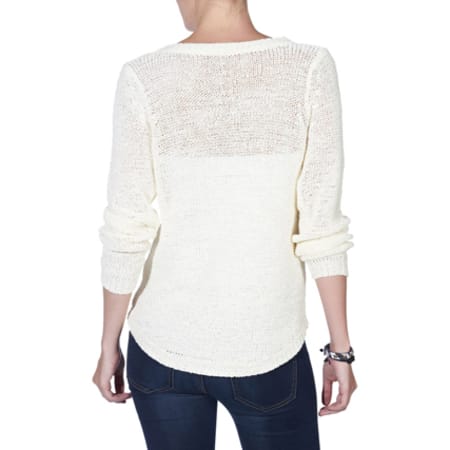 Only - Pull Femme Only Geena LS Pullover Antique White