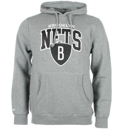 Mitchell and Ness - Sweat Capuche Mitchell and Ness Team Arch Brooklyn Nets Gris